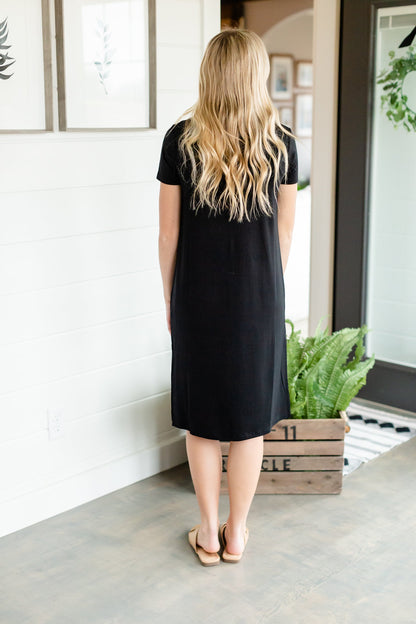 Black Short Sleeve T-Shirt Dress - FINAL SALE Dresses