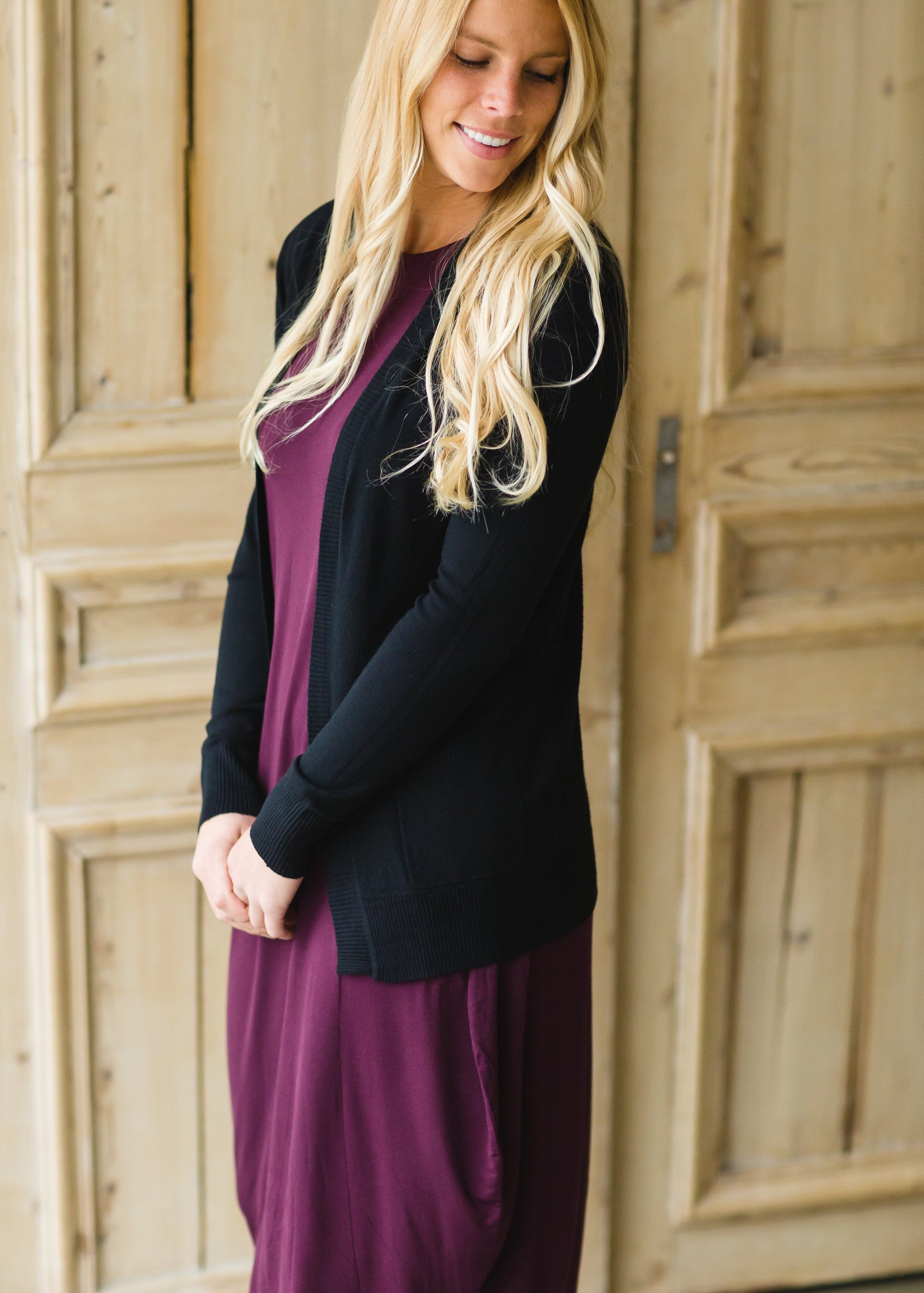 Black Soft Knit Cardigan - FINAL SALE Tops