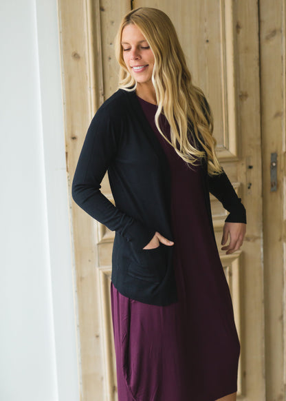 Black Soft Knit Cardigan - FINAL SALE Tops