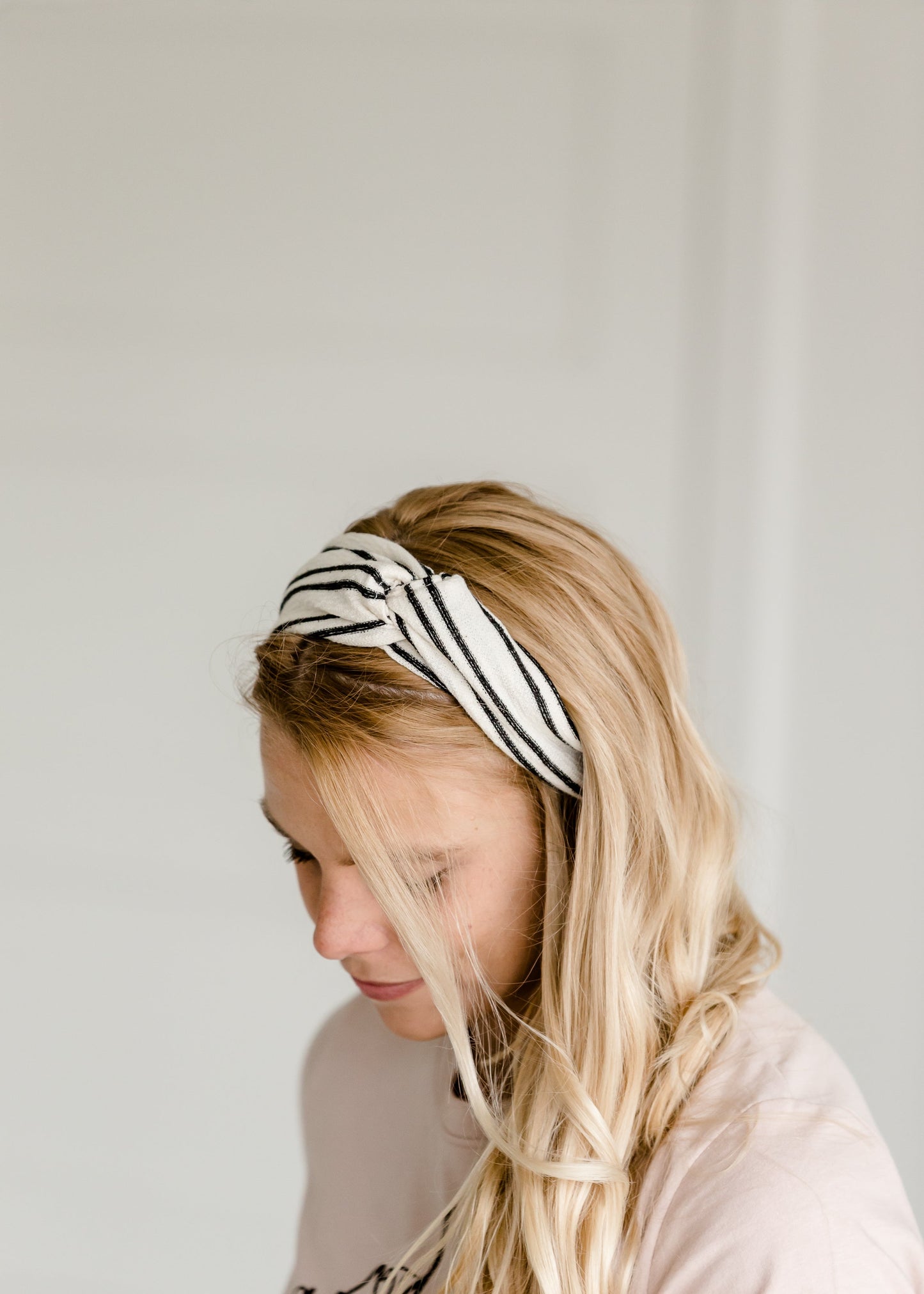 Black Stripe Knotted Headband Accessories