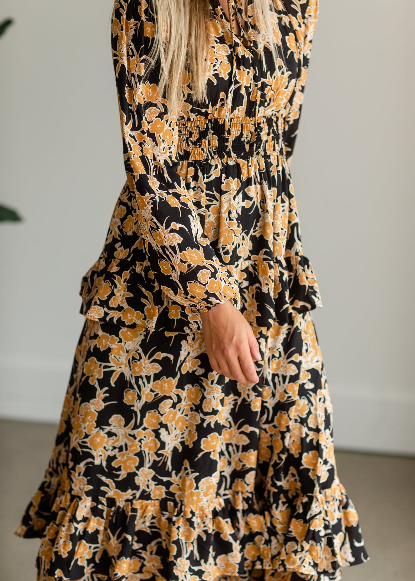 Black V-Neck Floral Maxi Dress - FINAL SALE Dresses