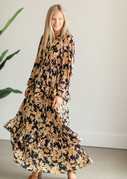 Black V-Neck Floral Maxi Dress - FINAL SALE Dresses