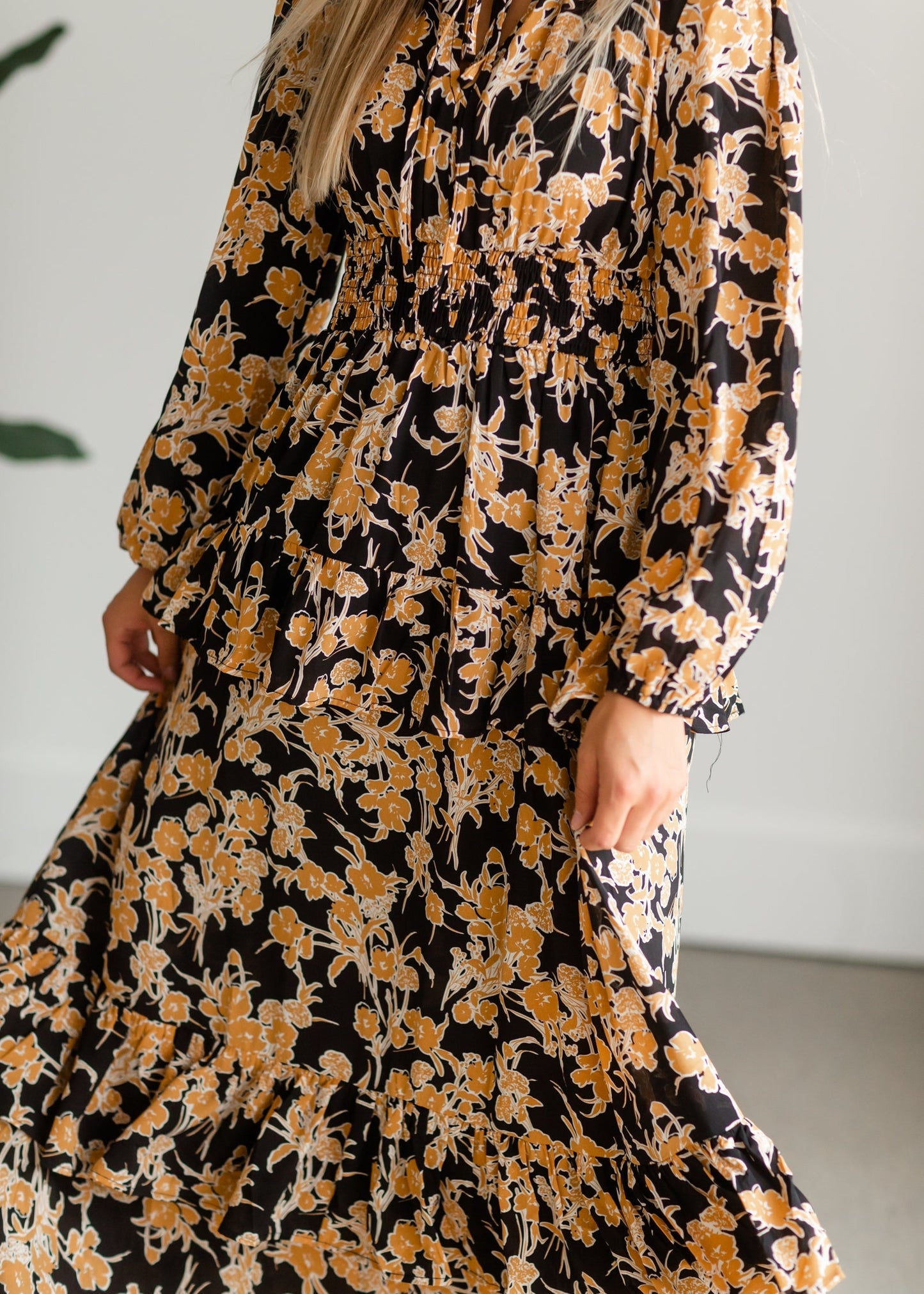 Black V-Neck Floral Maxi Dress - FINAL SALE Dresses