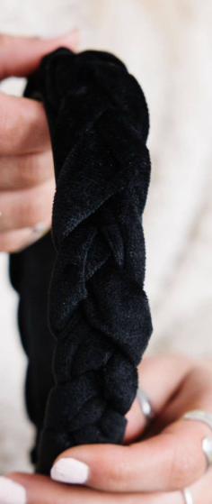 Black Velvet Braided Headband Accessories