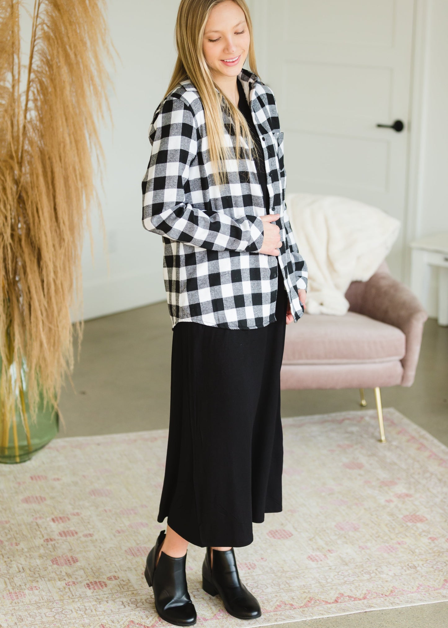 Black + White Buffalo Check Flannel - FINAL SALE Tops