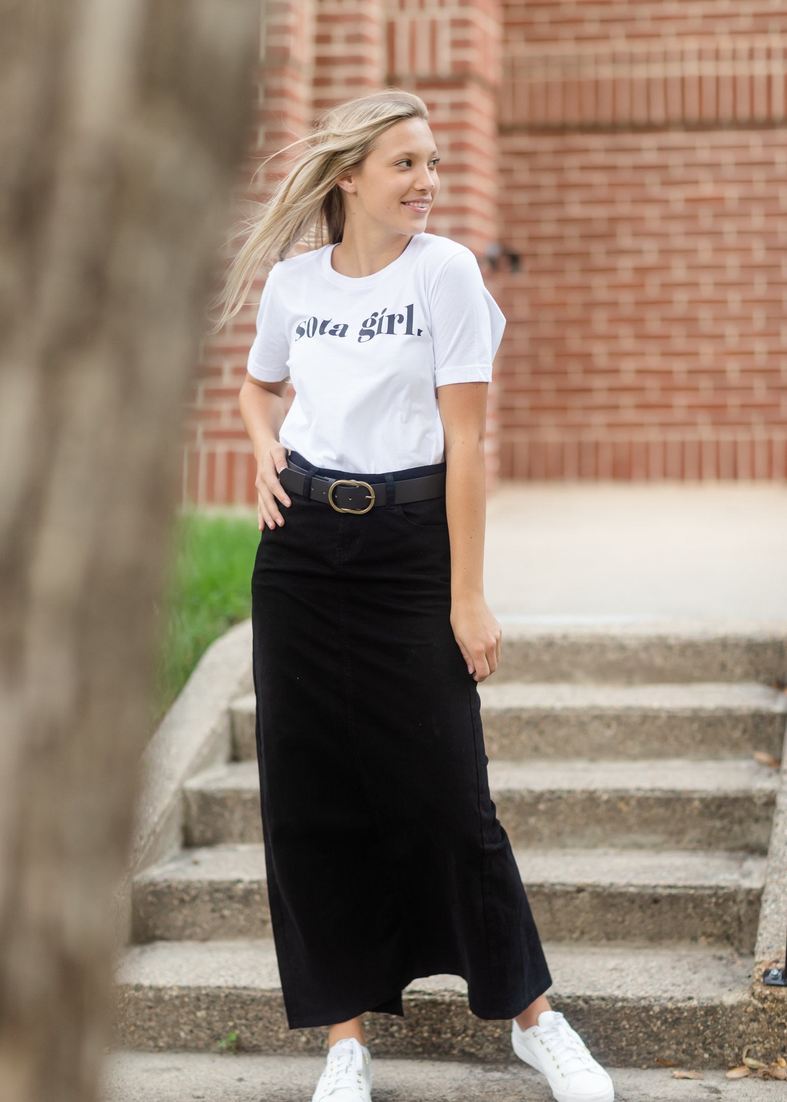 Black + White Sota Girl Tee Tops Northern Print Co