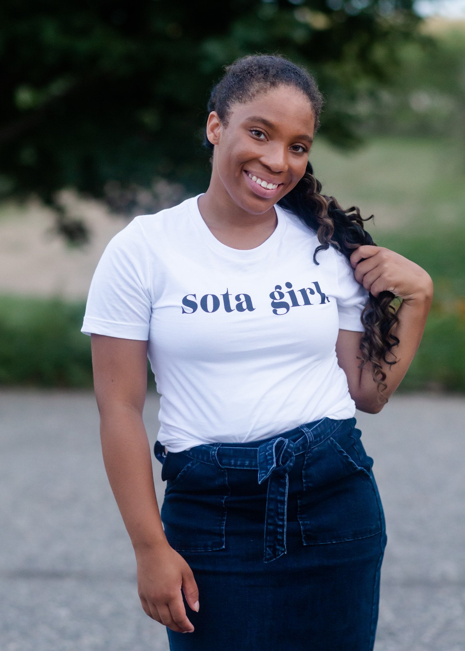 Black + White Sota Girl Tee Tops Northern Print Co