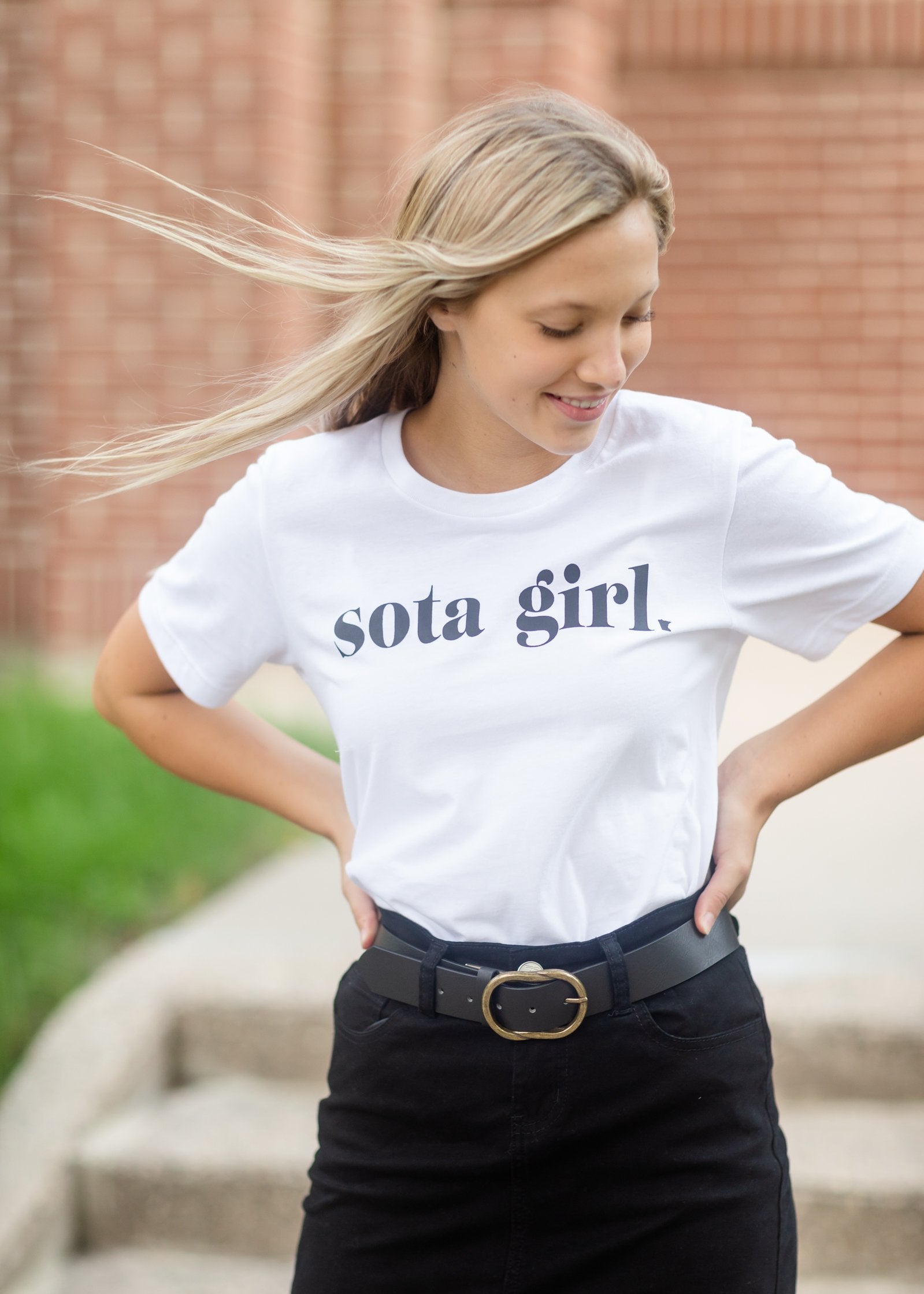 Black + White Sota Girl Tee Tops Northern Print Co