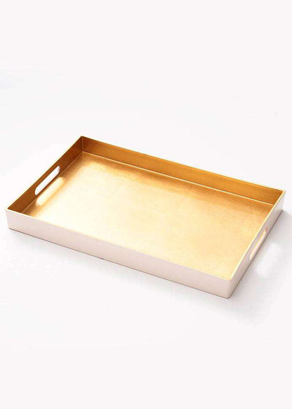 Blush organization tray with gold lining.