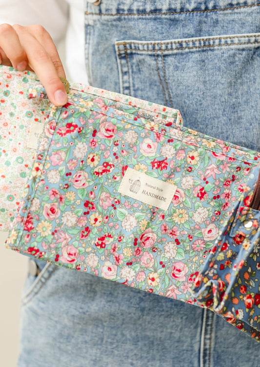 Blush and Mint Dainty Floral Cosmetic Bag - FINAL SALE Accessories