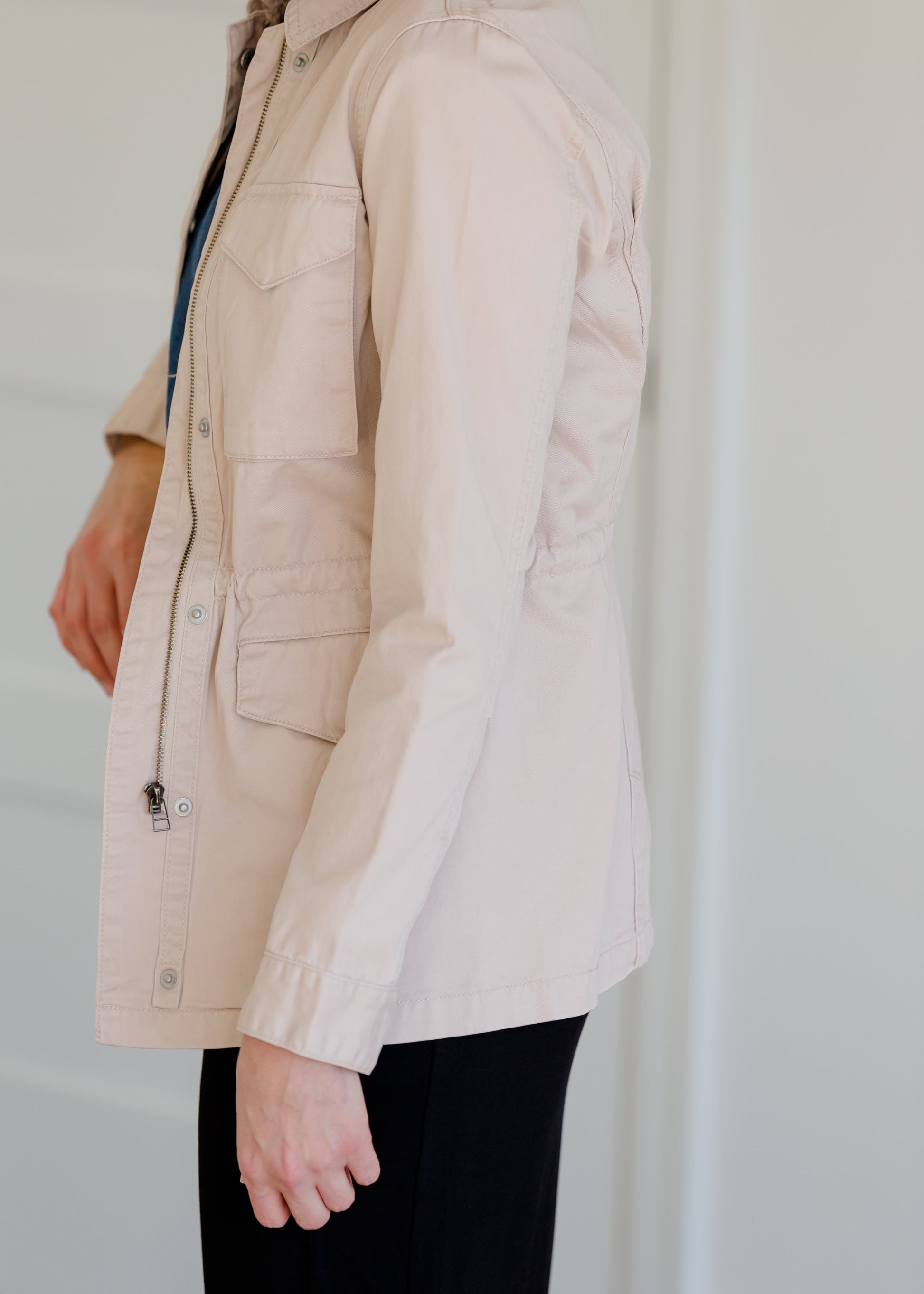 Blush Cargo Zip Up Jacket - FINAL SALE Layering Essentials