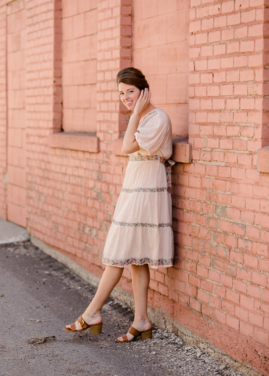 Blush Ethereal Embroidered Midi Dress - FINAL SALE Dresses