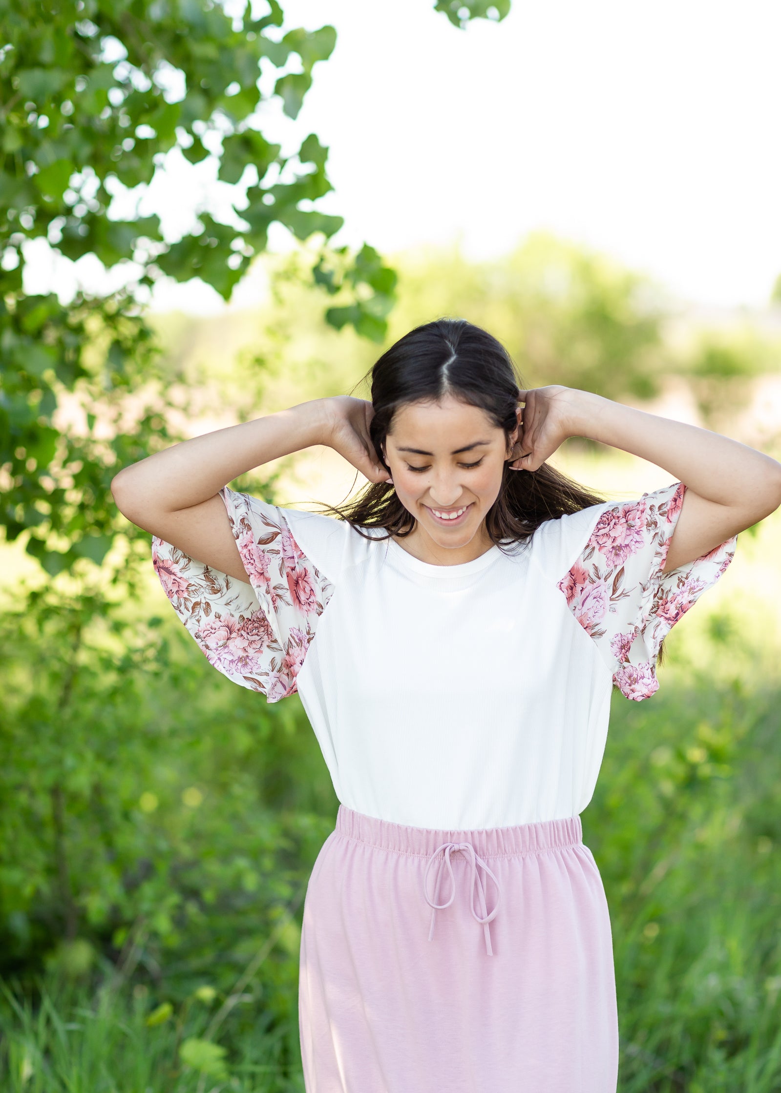 Blush Hi-Lo Knit Midi Skirt - FINAL SALE Skirts