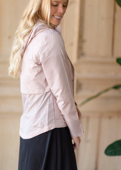 Blush Magnolia Hooded Windbreaker - FINAL SALE Tops