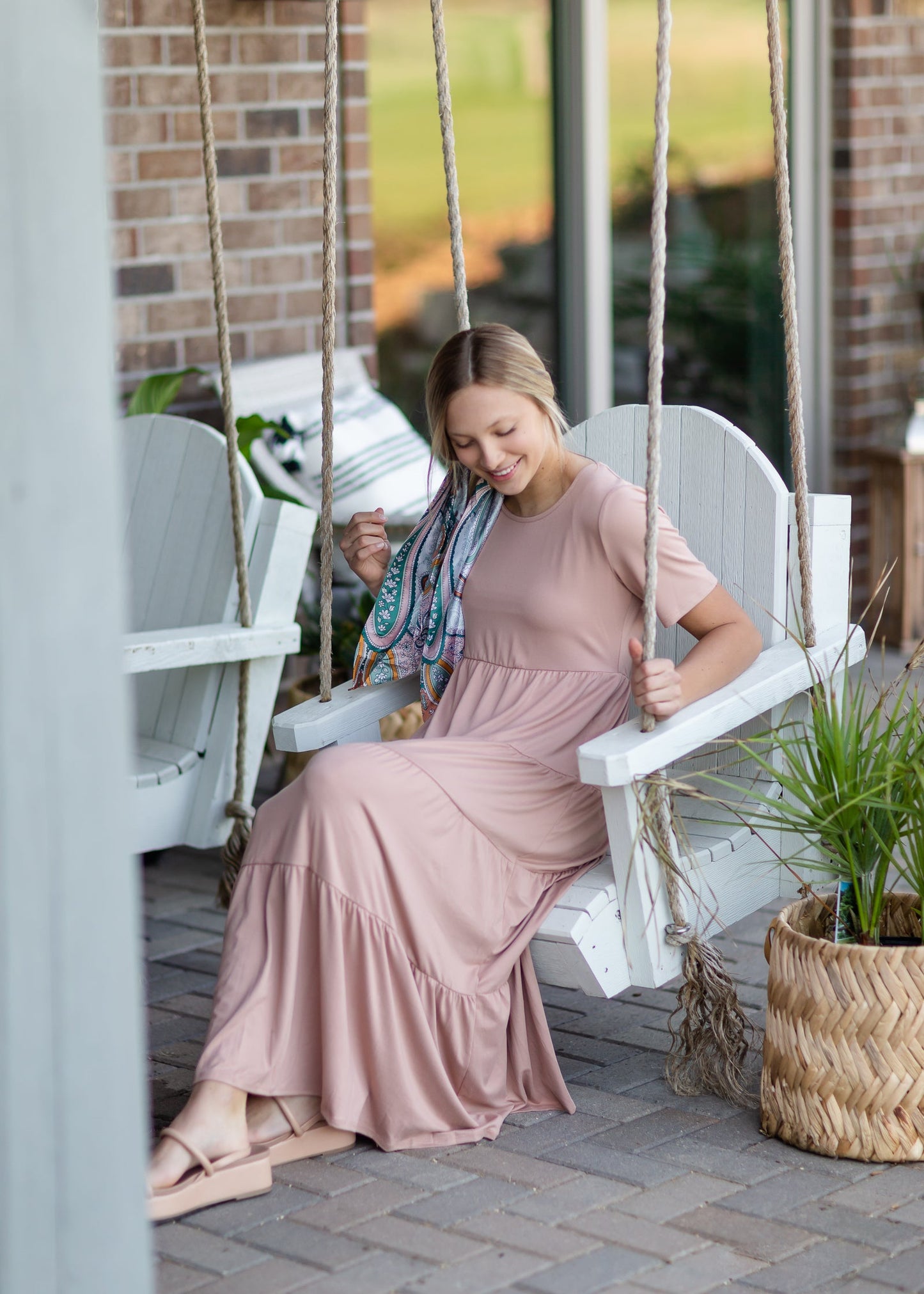 Blush Simple Tiered Maxi Dress Dresses