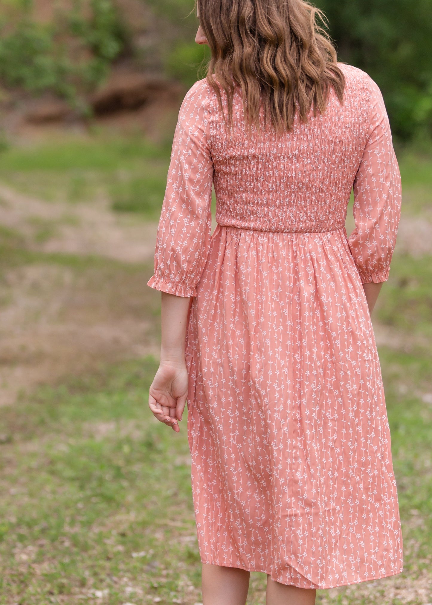 Blush Smocked Floral Flowy Midi Dress - Final Sale Dresses