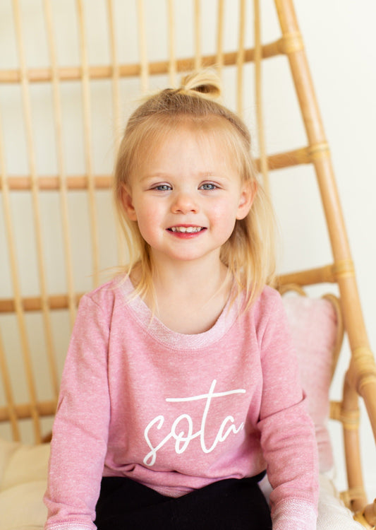 Blush Sota Toddler Crew Sweatshirt Tops