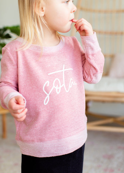 Blush Sota Toddler Crew Sweatshirt Tops