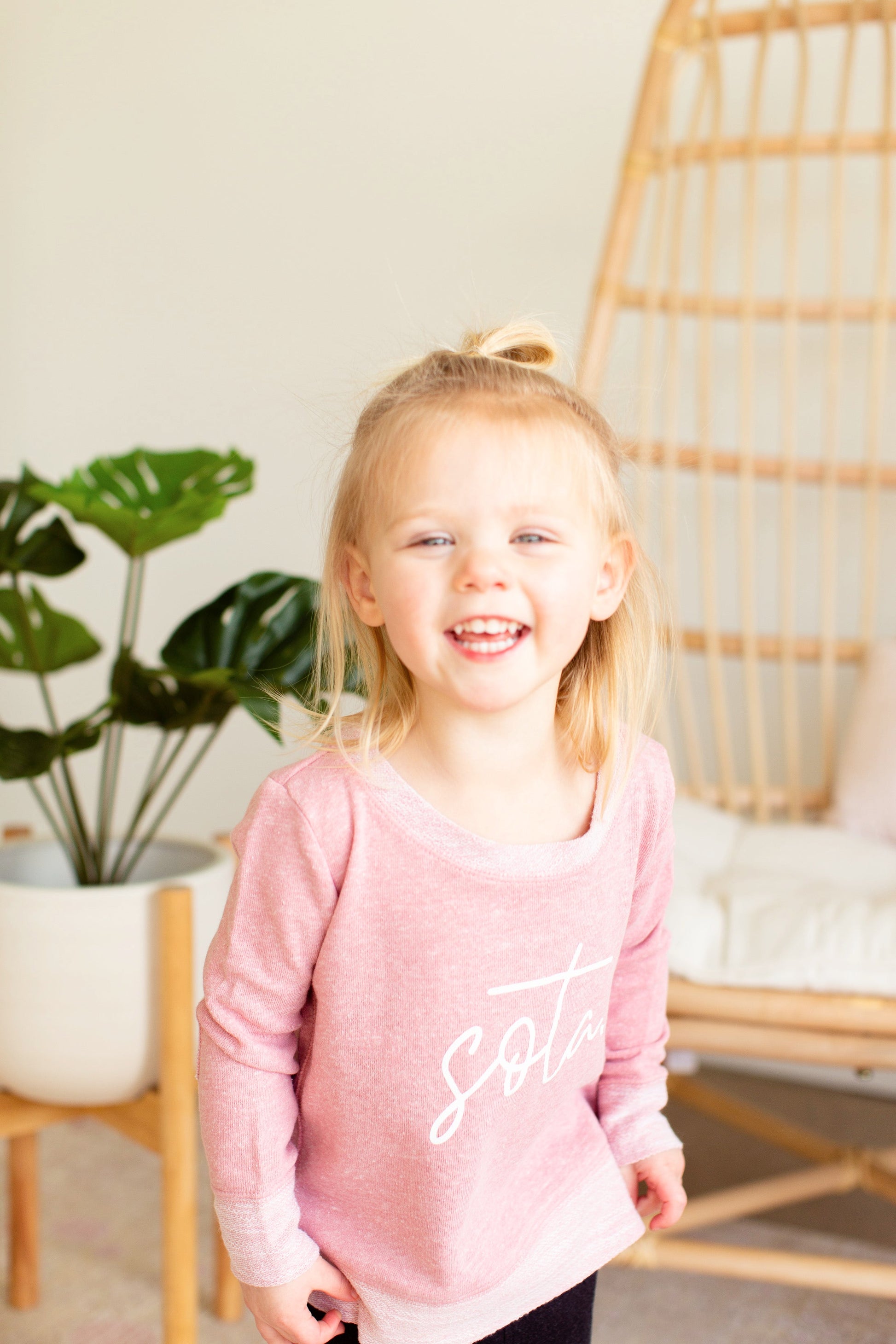 Blush Sota Toddler Crew Sweatshirt Tops