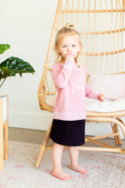 Blush Sota Toddler Crew Sweatshirt Tops