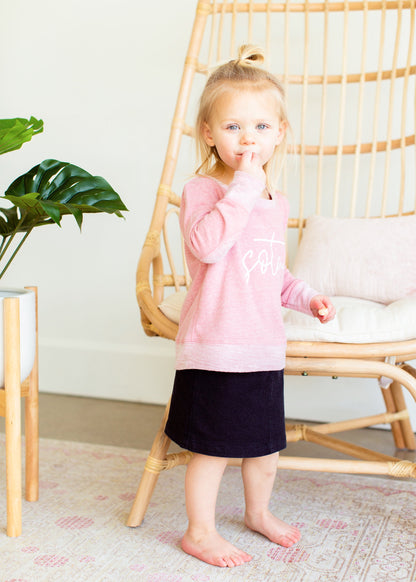 Blush Sota Toddler Crew Sweatshirt Tops