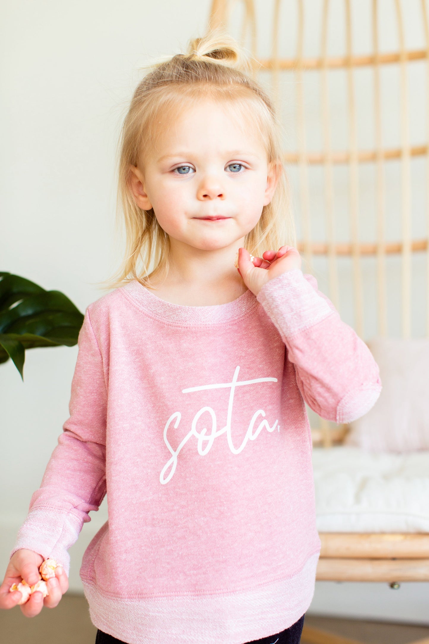 Blush Sota Toddler Crew Sweatshirt Tops