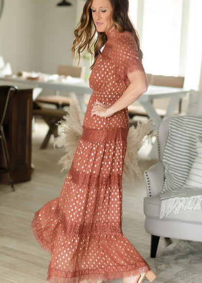 Brick Crinkle Tiered Maxi Dress - FINAL SALE Dresses