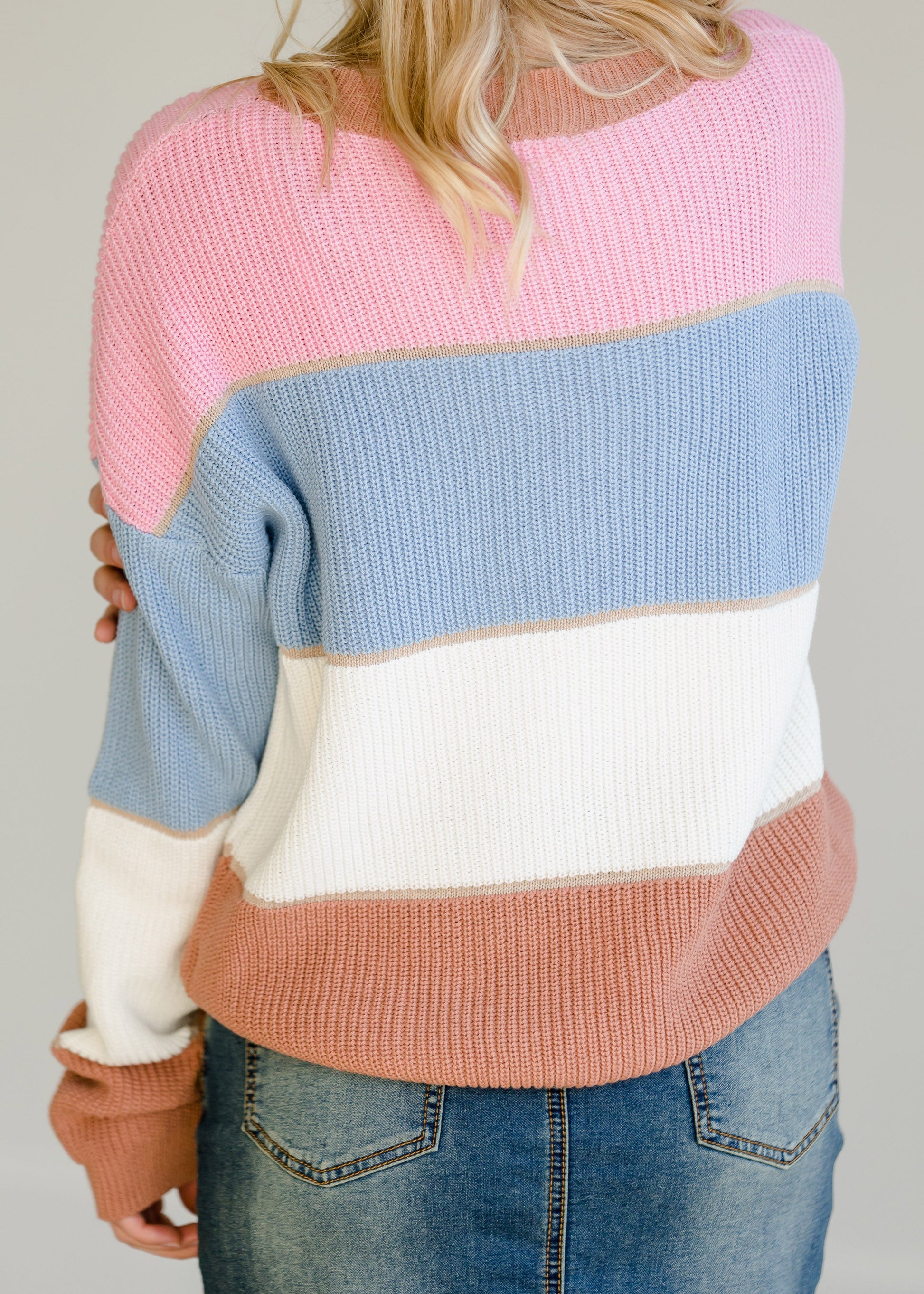 Broad Striped Crew Sweater - FINAL SALE Tops