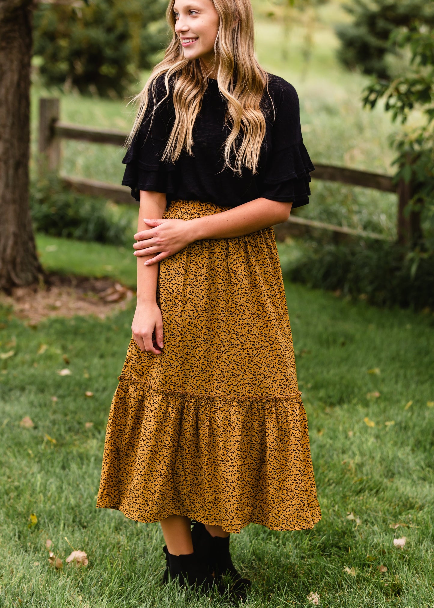 Brown Animal Pattern Midi Skirt - FINAL SALE Skirts