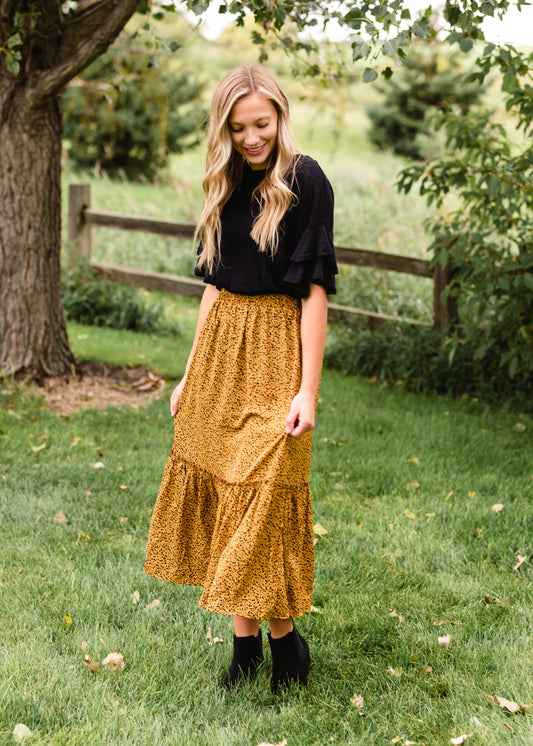 Brown Animal Pattern Midi Skirt - FINAL SALE Skirts