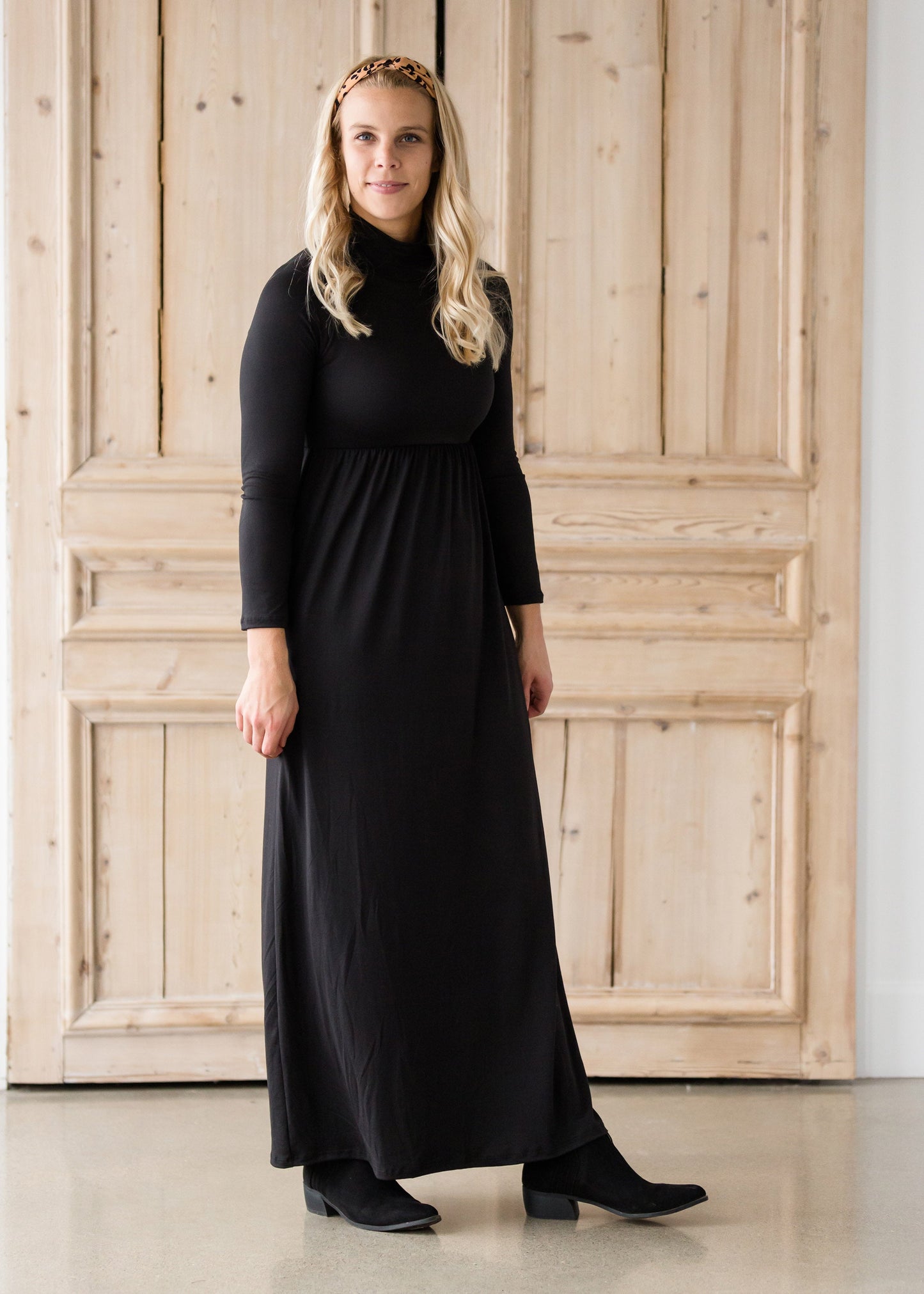 Brushed Black Turtleneck Maxi Dress - FINAL SALE Dresses