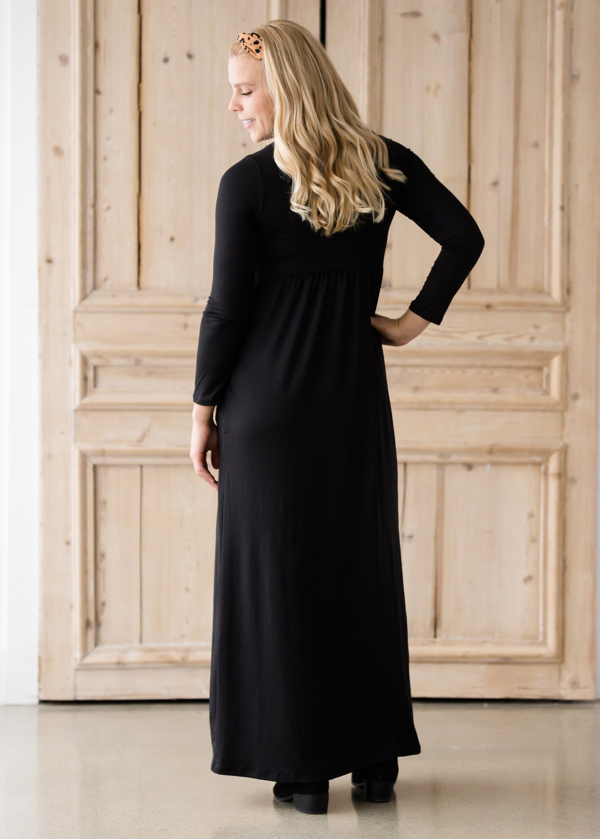 Brushed Black Turtleneck Maxi Dress - FINAL SALE Dresses