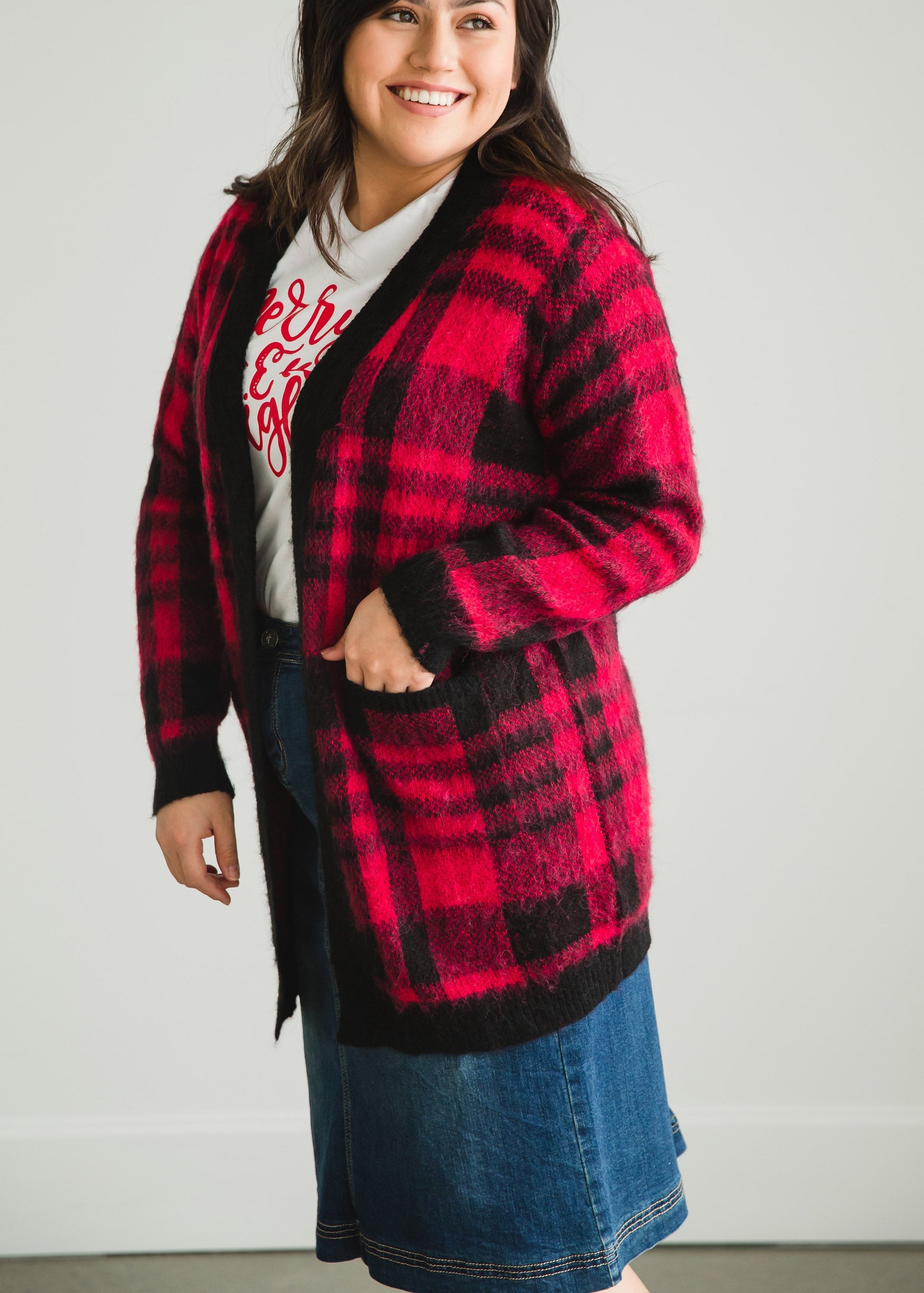 Buffalo Check Plaid Open Front Cardigan - FINAL SALE Layering Essentials