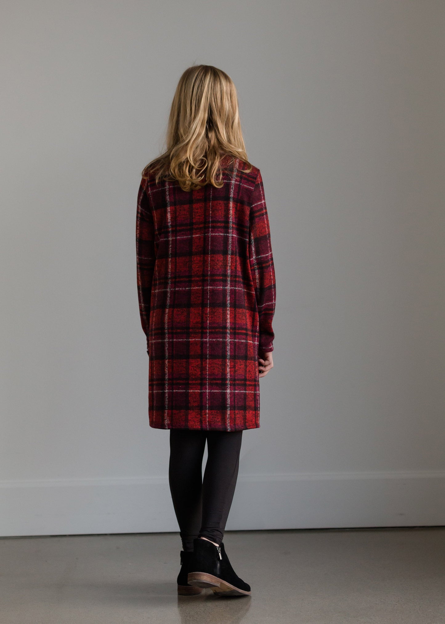 Burgandy Tartan Printed Midi Dress - FINAL SALE Dresses