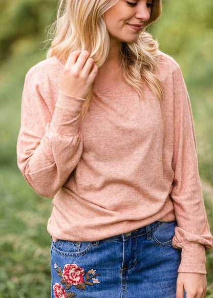 Burnt Orange Boat Neck Top - FINAL SALE Tops