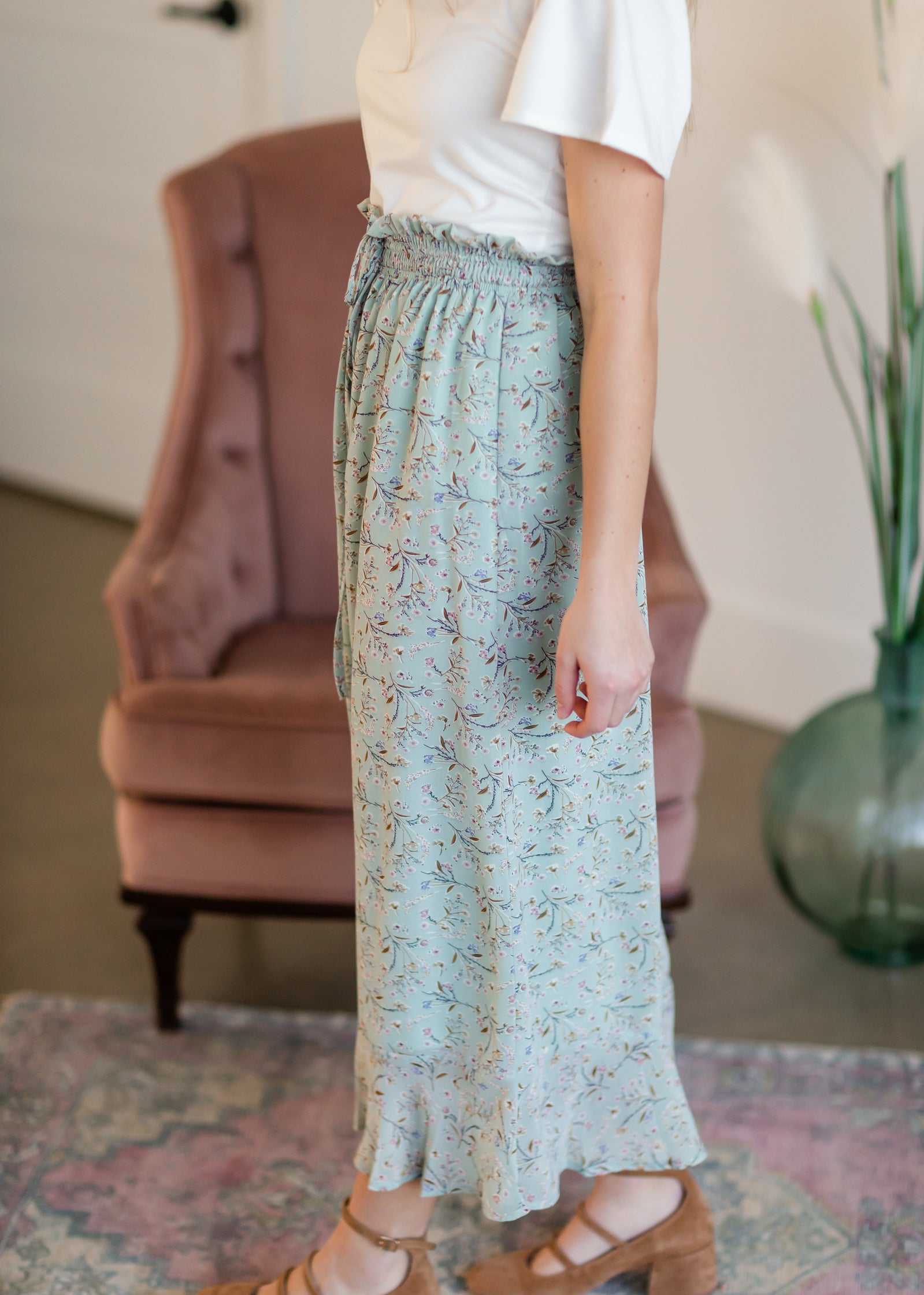 Button Front Maxi Skirt Skirts Mikarose