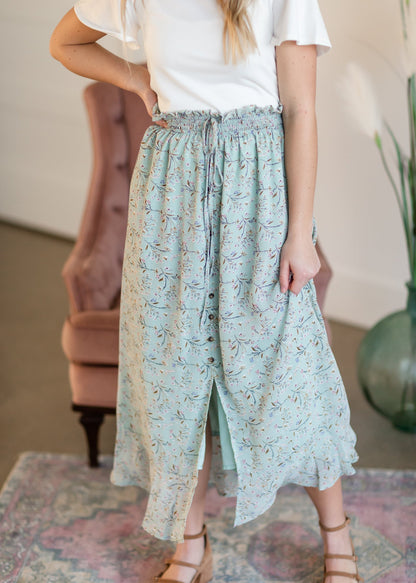 Button Front Maxi Skirt Skirts Mikarose