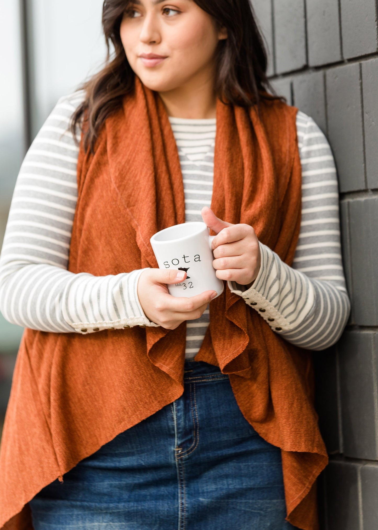 Button Sleeve Striped Sweater - FINAL SALE Tops