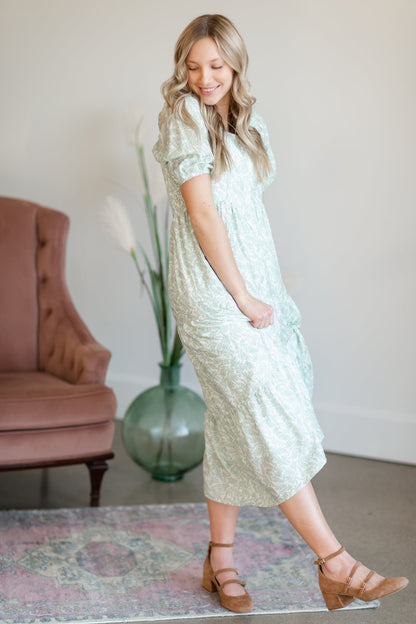 Button Up Tiered Midi Dress Dresses Mikarose