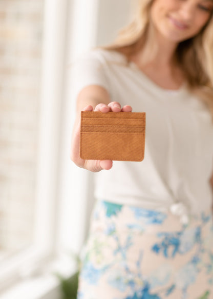 Camel Faux Leather Card Holder - FINAL SALE Accessories