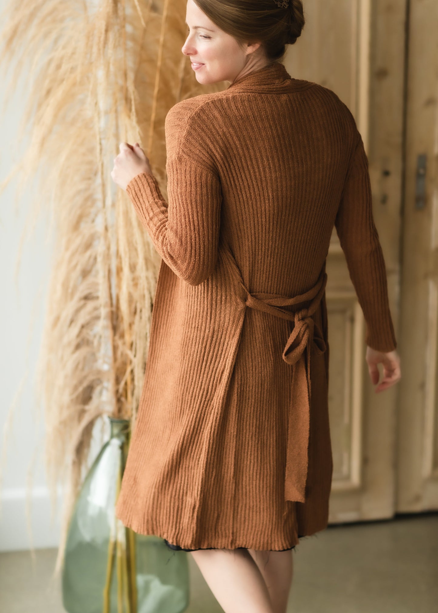 Caramel Ribbed Tie Waist Cardigan - FINAL SALE Shirt