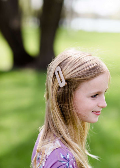 chunky glitter rectangle girls hair clips