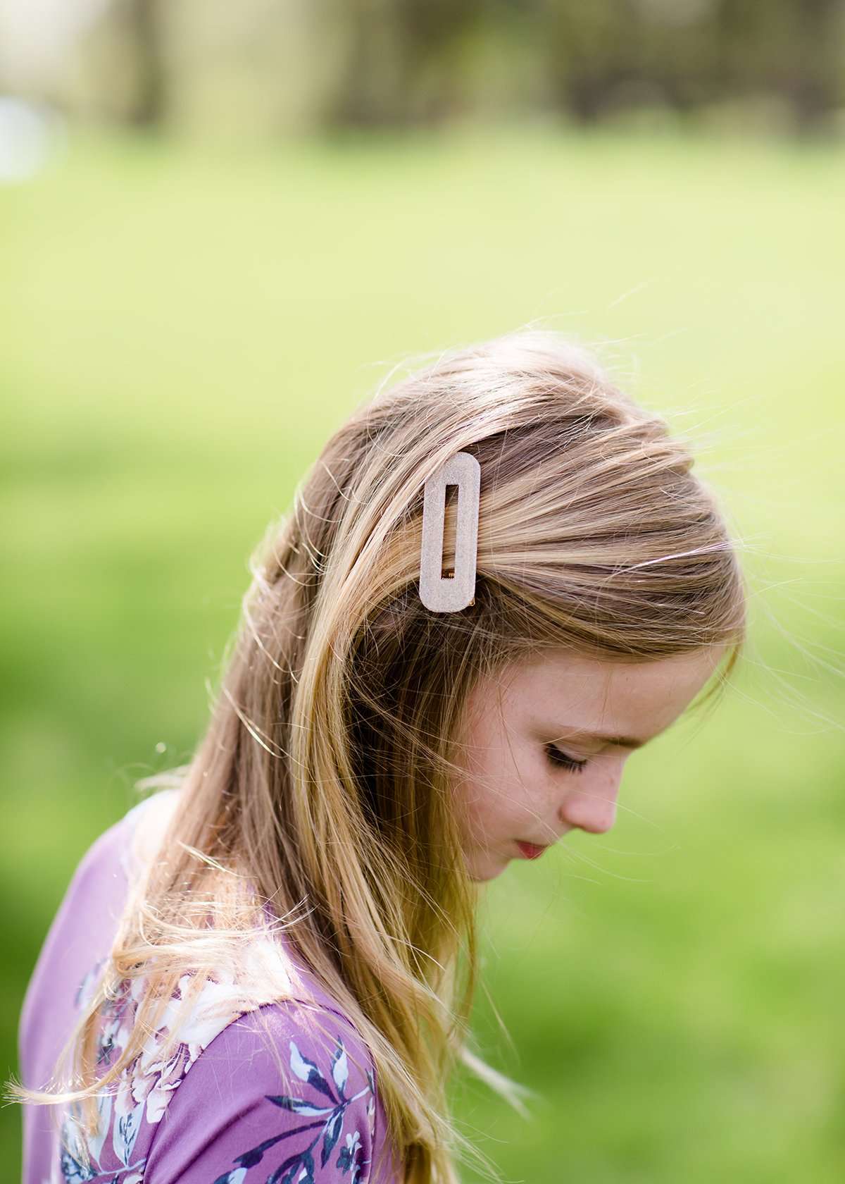 chunky glitter rectangle girls hair clips