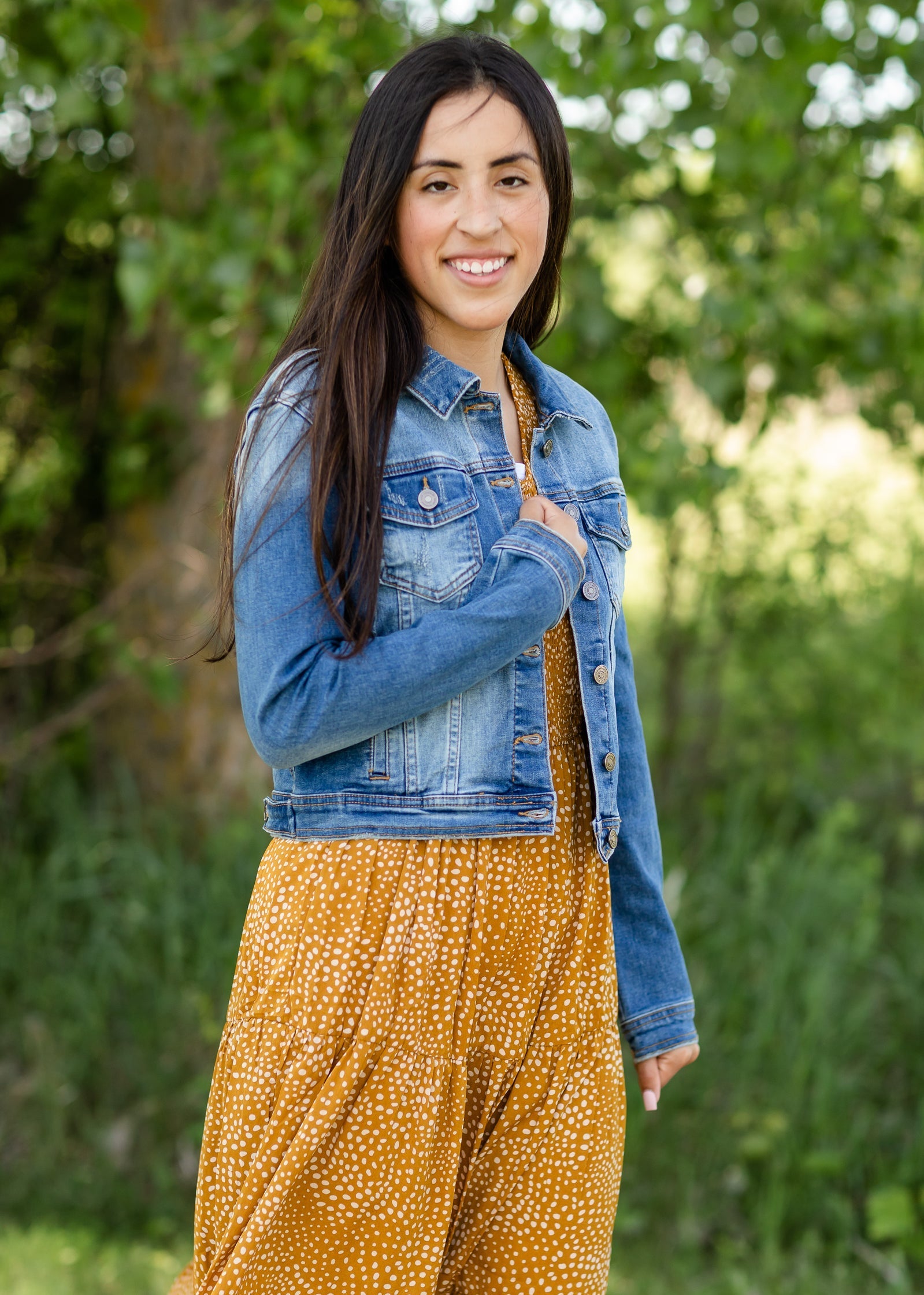 Classic Cropped Denim Jean Jacket Tops