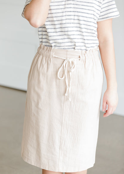 Cotton Belted Midi Skirt - FINAL SALE Skirts