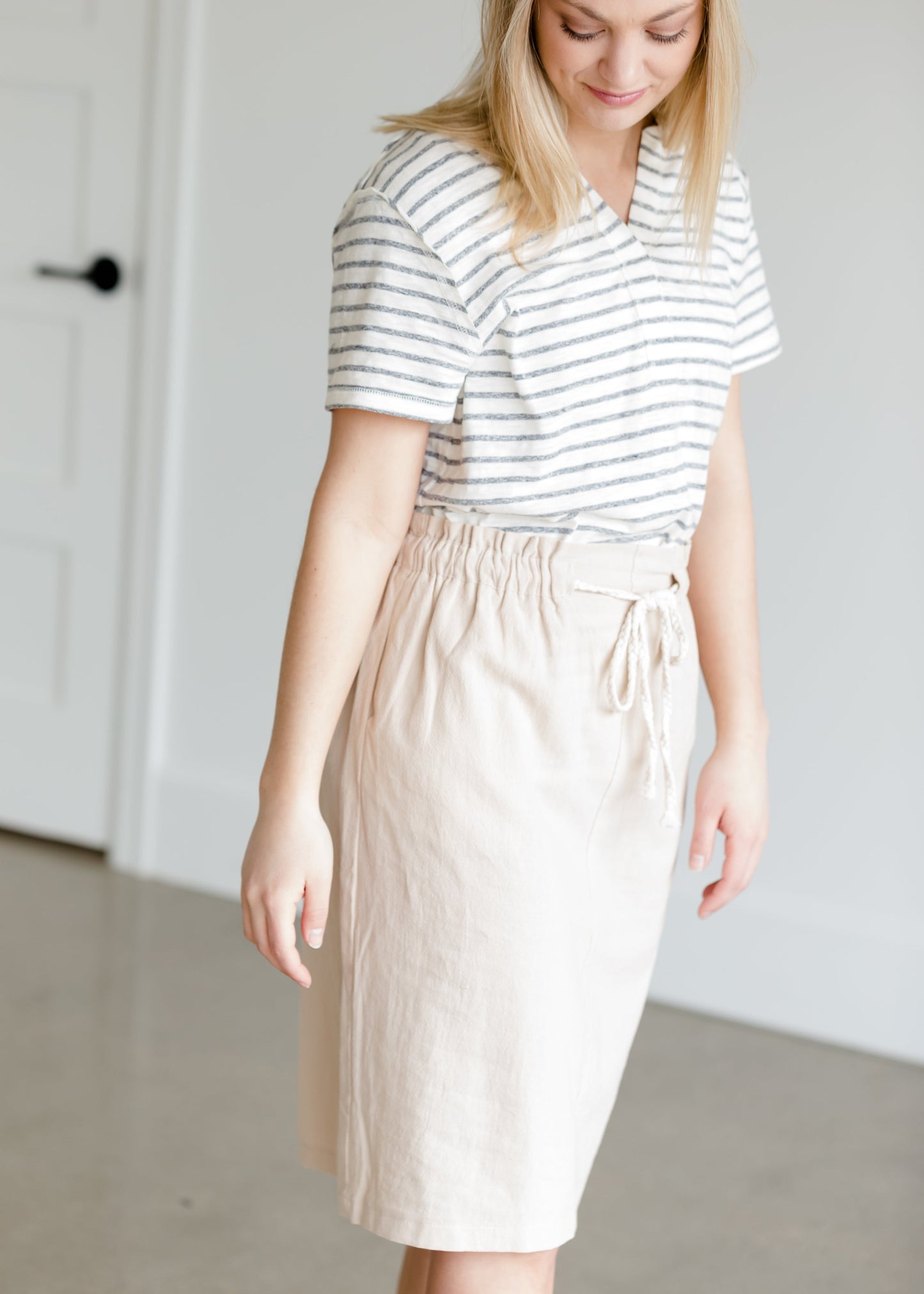 Cotton Belted Midi Skirt - FINAL SALE Skirts