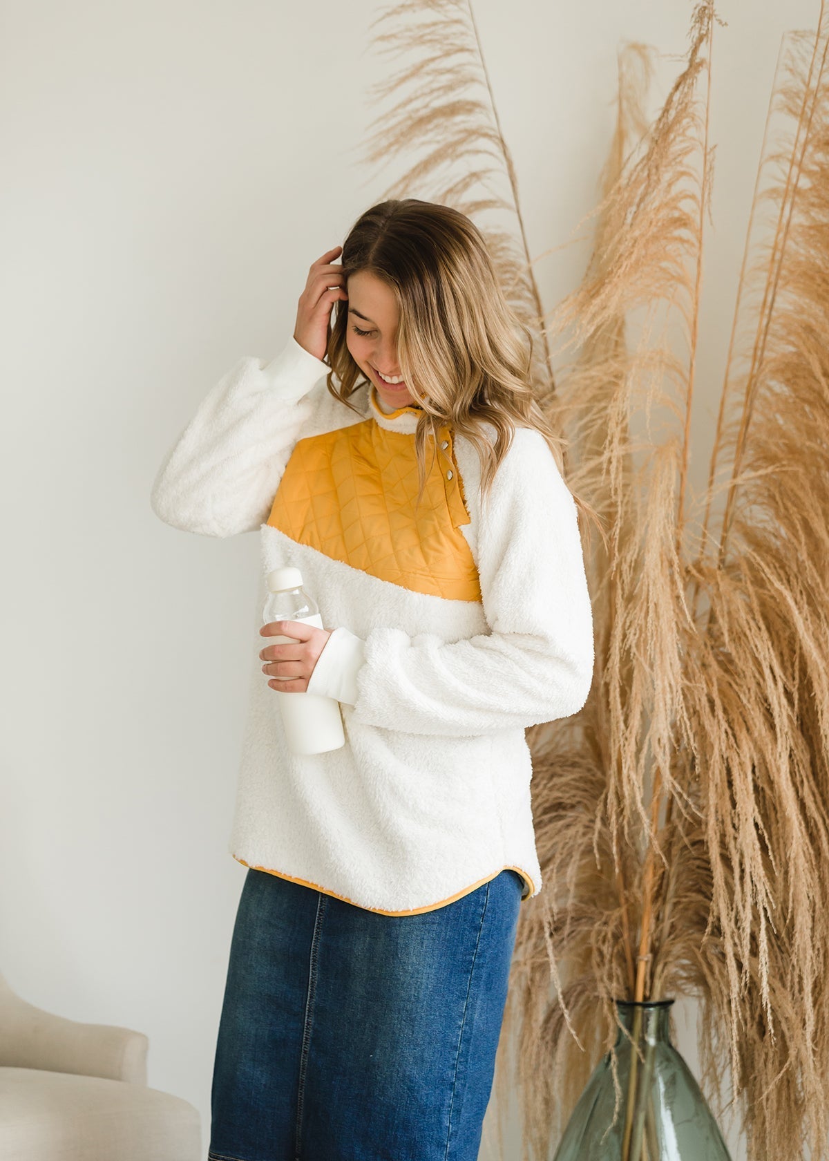 Cozy Sherpa Side Button Fleece - FINAL SALE Layering Essentials