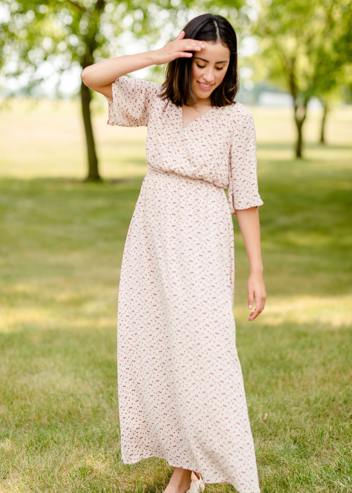 Cream Ditsy Floral Maxi Dress - FINAL SALE Dresses