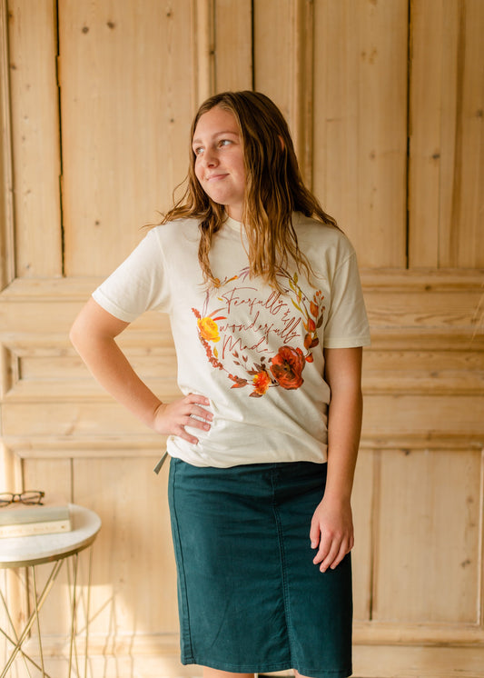 Cream Fearfully + Wonderfully Graphic Tee Tops Crazy Cool and Co