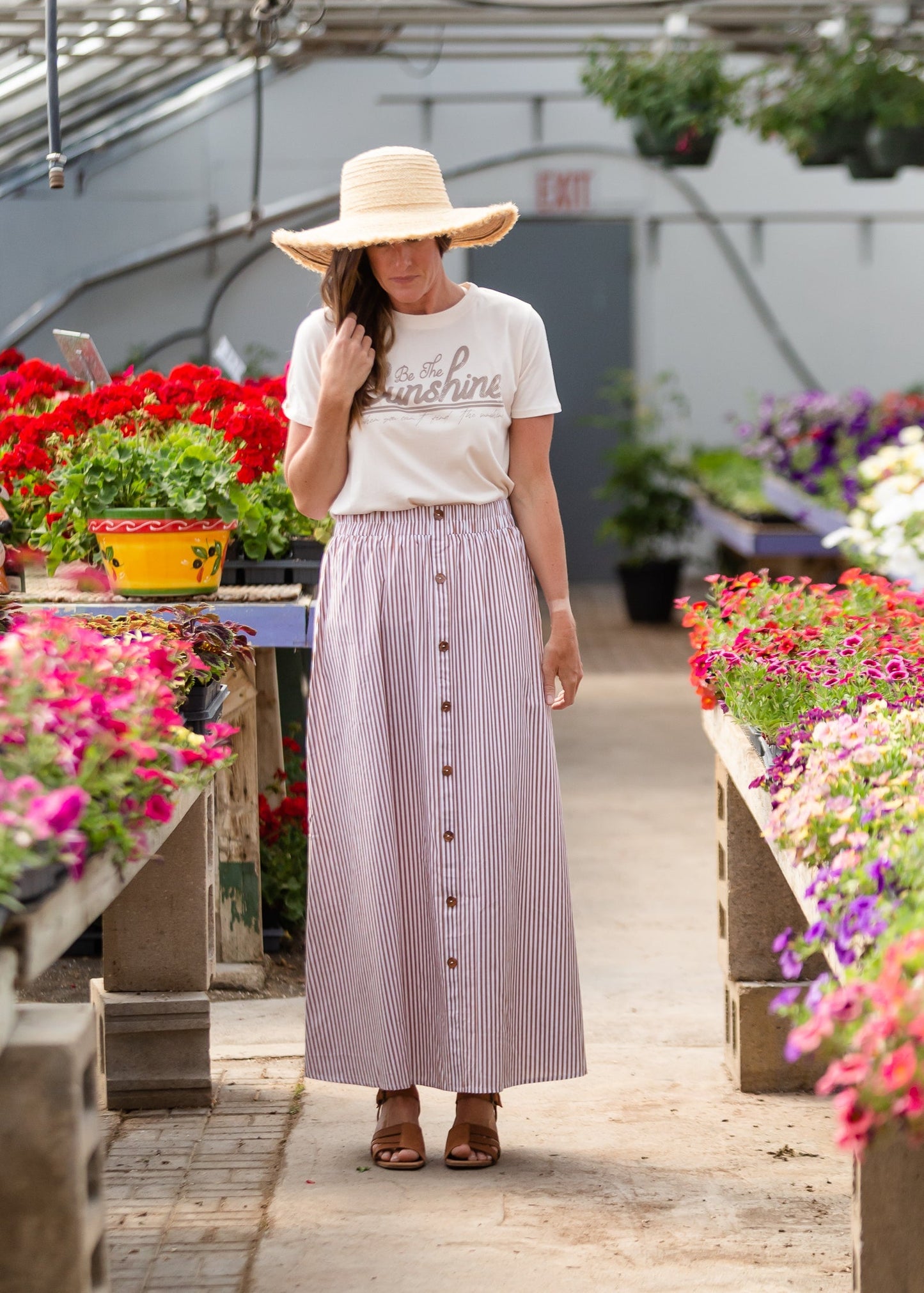 Cream Sunshine Graphic Tee Tops